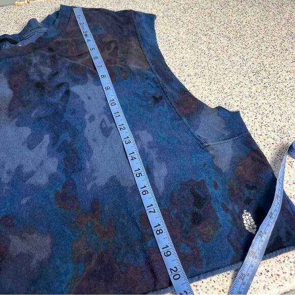 Free People Movement Oversized Cutoff Cropped Tank Raw Hem Blue Purple Size L - Picture 6 of 8